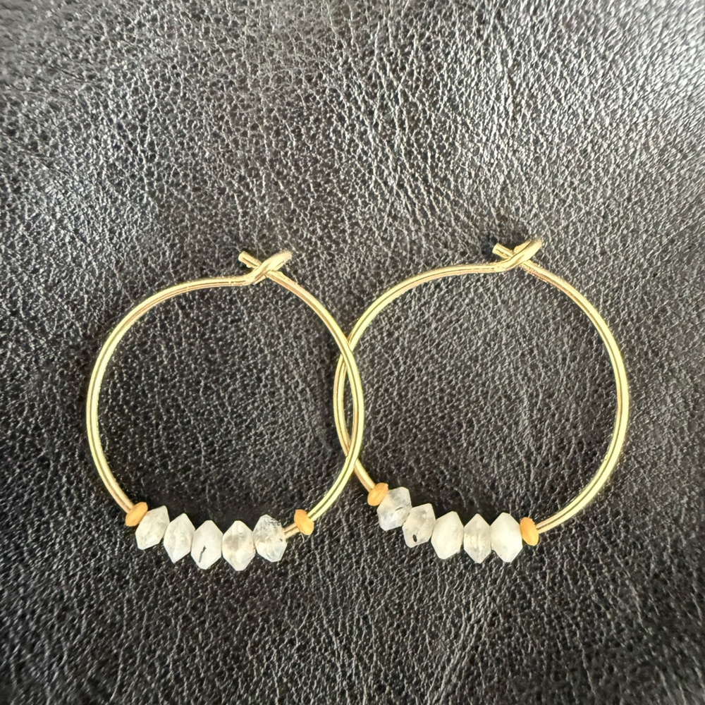 Beautiful gold filled moonstone earrings